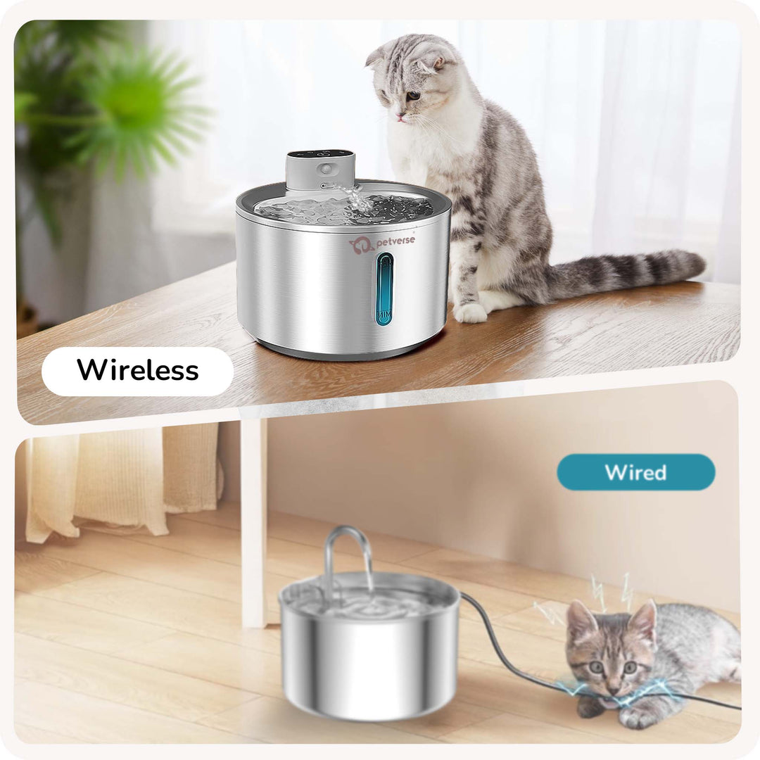 Wireless Stainless Steel Cat Water Dispenser