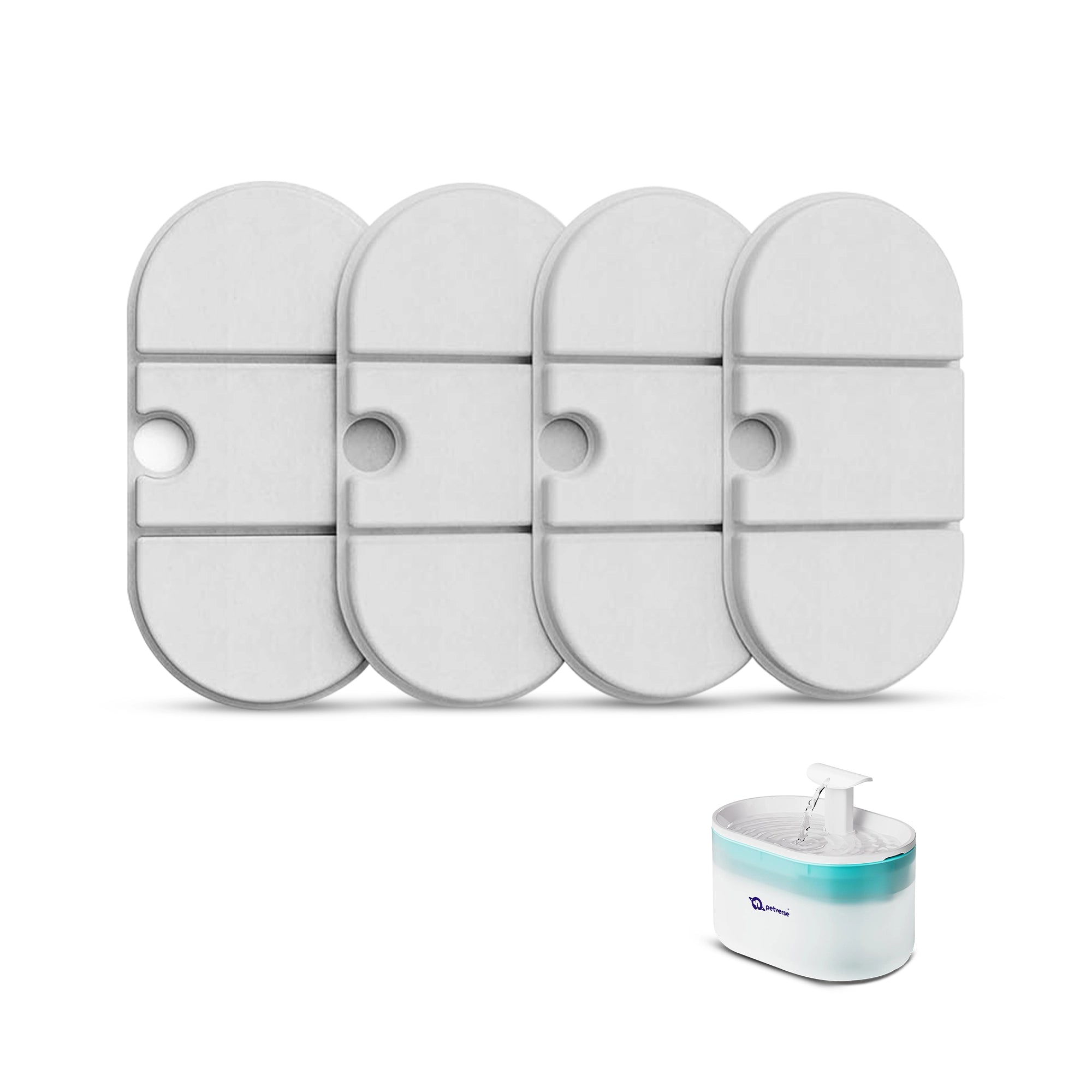 Four white filters for pet water fountain