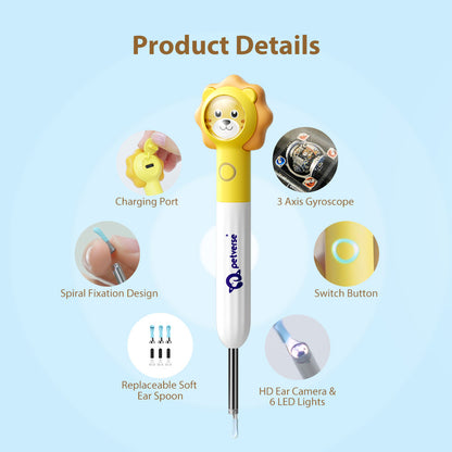 Smart Visual Pet Ear Cleaner with Camera for Cats by Petverse