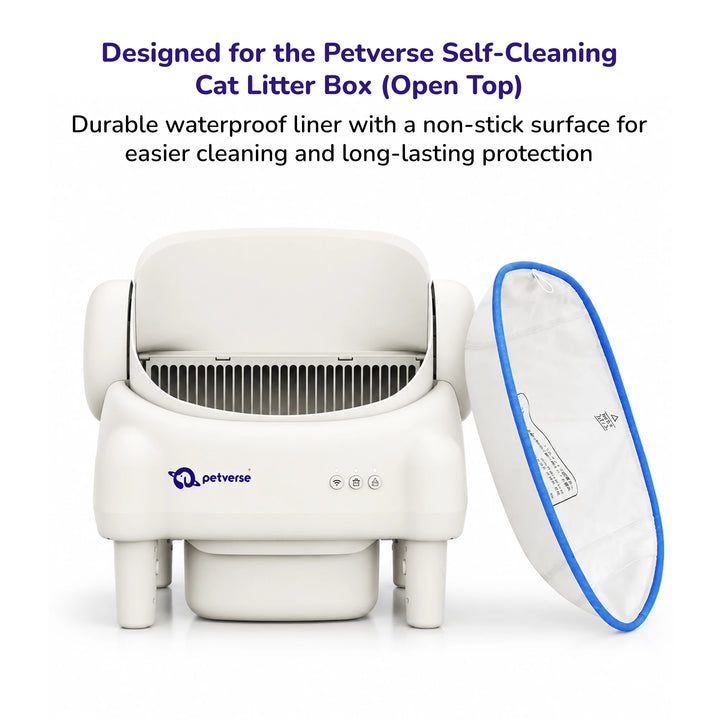Petverse Reusable Litter Box Pads for Self-Cleaning Cat Litter Box (Open Top) | Waterproof, Washable & Non-Slip Floor Mats