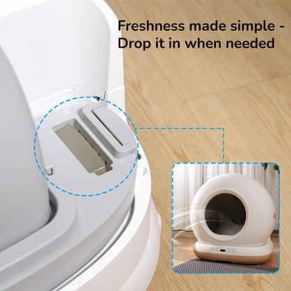 Holder designed for effective odor control and freshness maintenance.