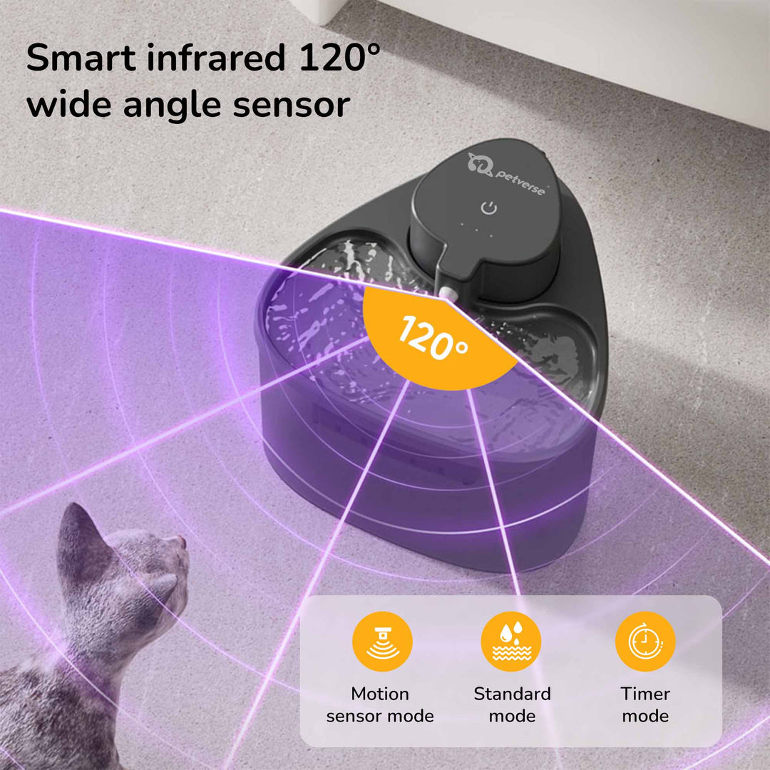 Continuous Mode -Dispenses water twice every 30 minutes to keep it fresh and flowing.