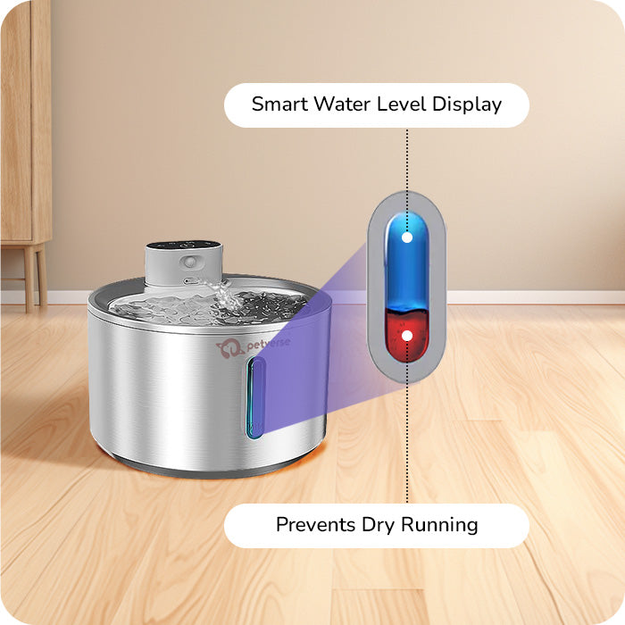 Water Detection Alert - Track refills at a glance with intelligent red alerts that ensure your pet never runs dry.
