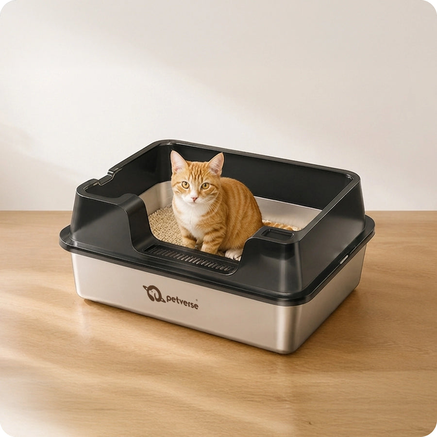 Stainless steel cat litter box durable material feature