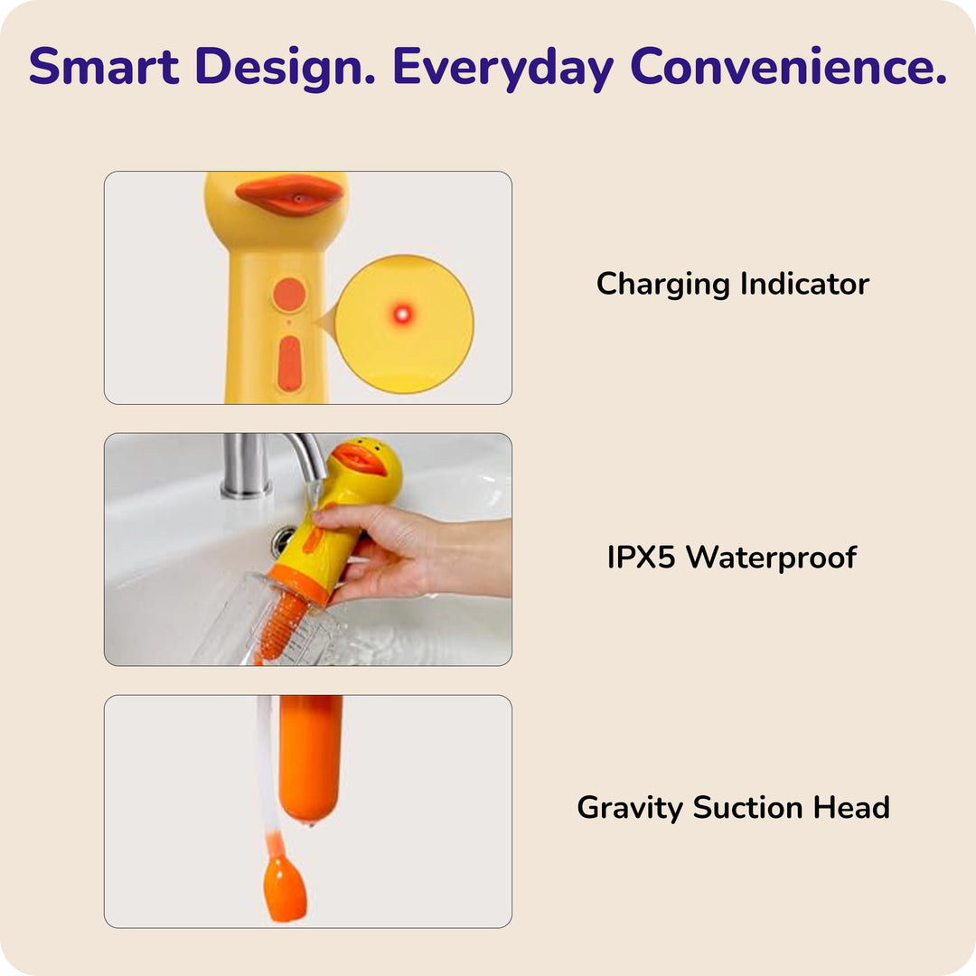 Smart design waterproof pet grooming tool with charging indicator, IPX5 wash under faucet, and gravity suction head