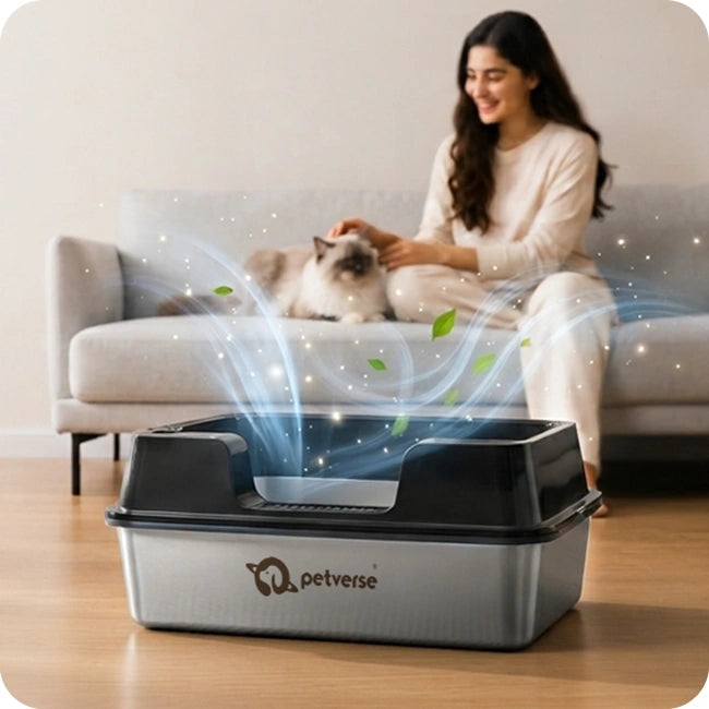 Stainless steel cat litter box rust resistant finish