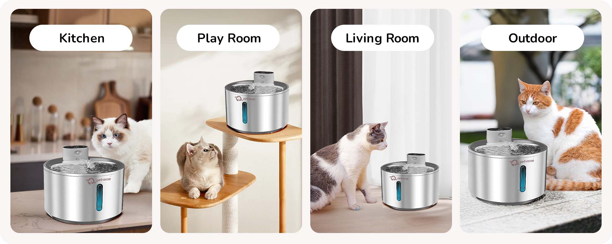 Petverse Cat Drinking Fountain Ideal for Home or Travel
