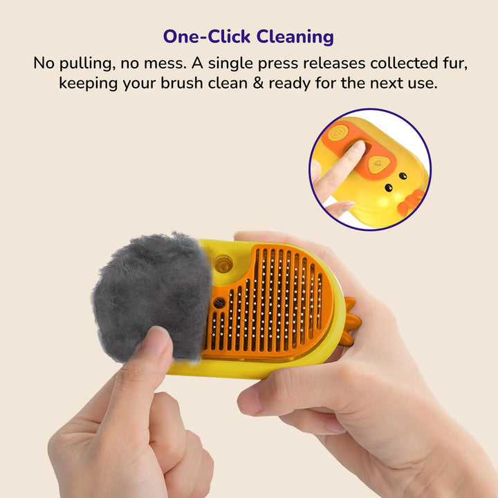 One-click cleaning feature: A single press releases collected fur for a mess-free, easy-to-clean grooming experience.