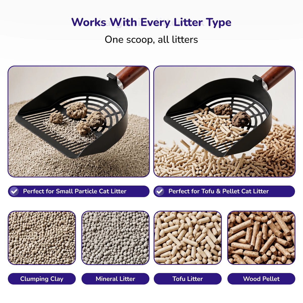 Stainless Steel Cat Litter Scoop – Fine Holes