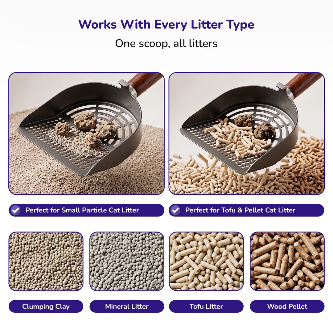 Stainless Steel Cat Litter Scoop – Round Holes