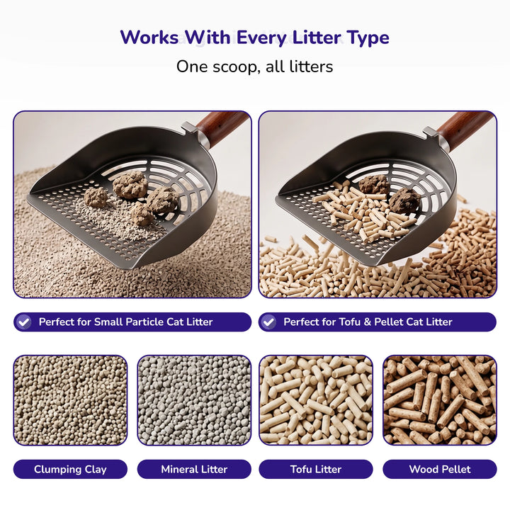 Stainless Steel Cat Litter Scoop – Round Holes