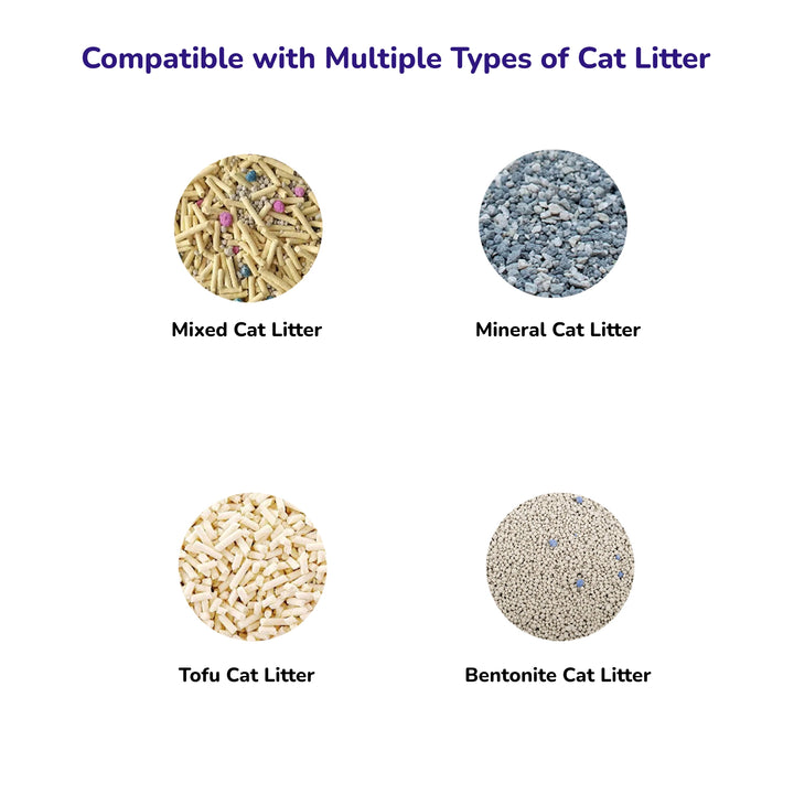 Image showing four types of cat litter compatible with smart cat litter box