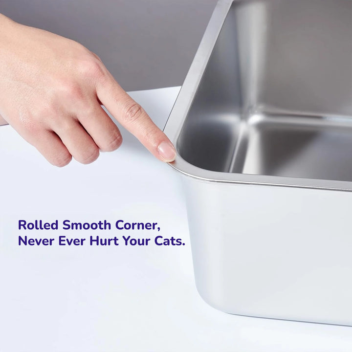 Stainless Steel Cat Litter Box - Size XL – Center Opening