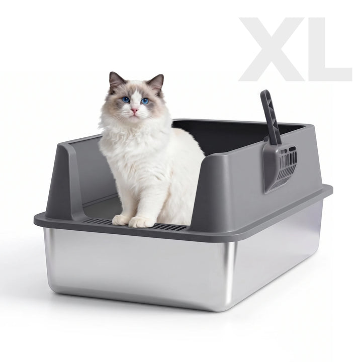 Stainless Steel Cat Litter Box - Size XL – Side Opening