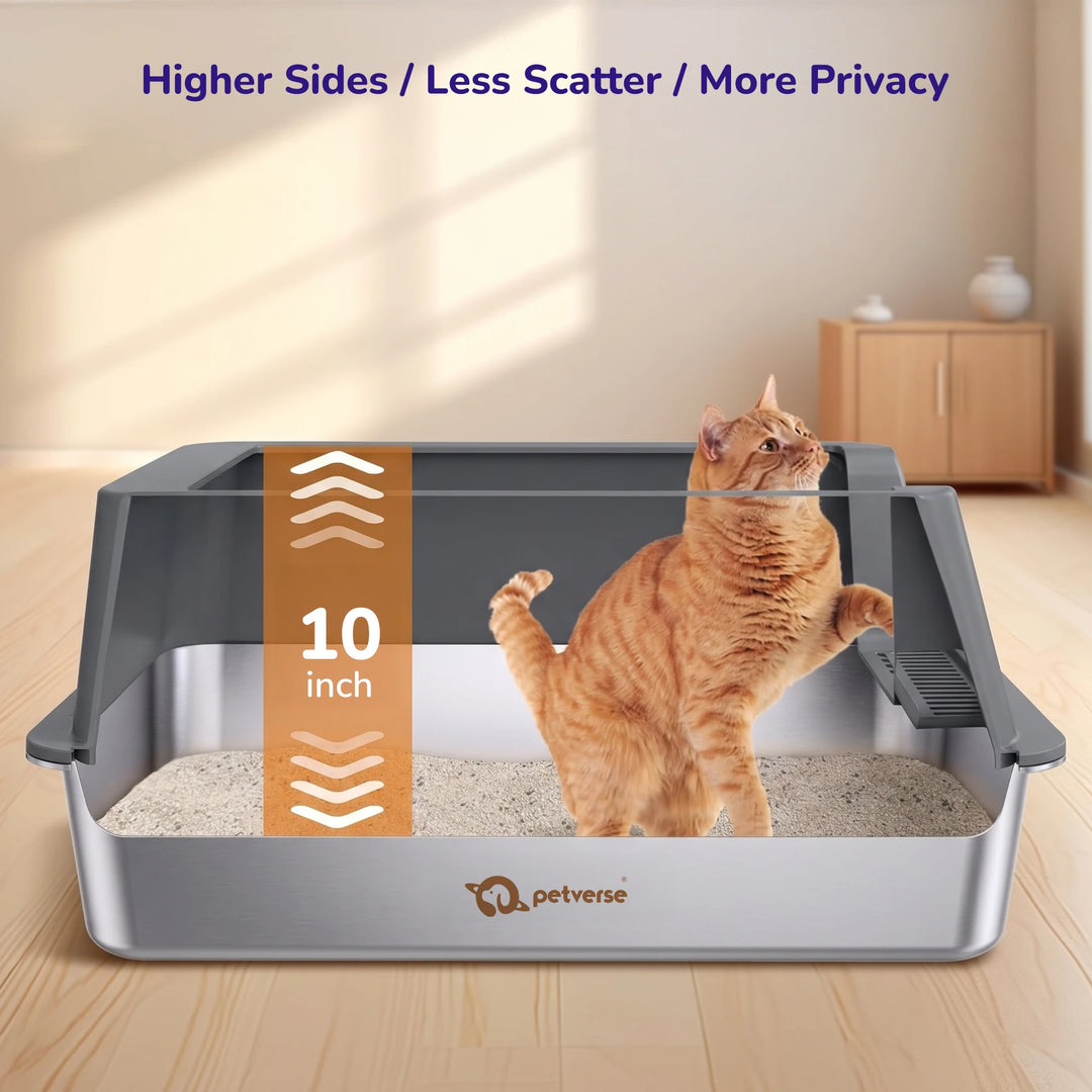Stainless Steel Cat Litter Box - Size XL – Side Opening