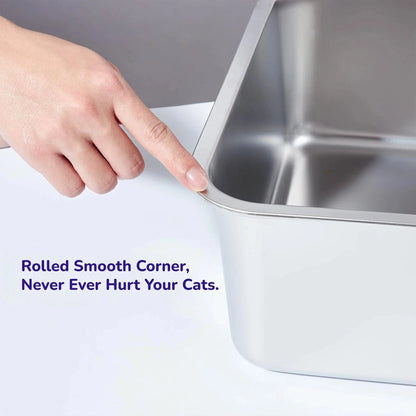 Stainless Steel Cat Litter Box - Size XL – Side Opening