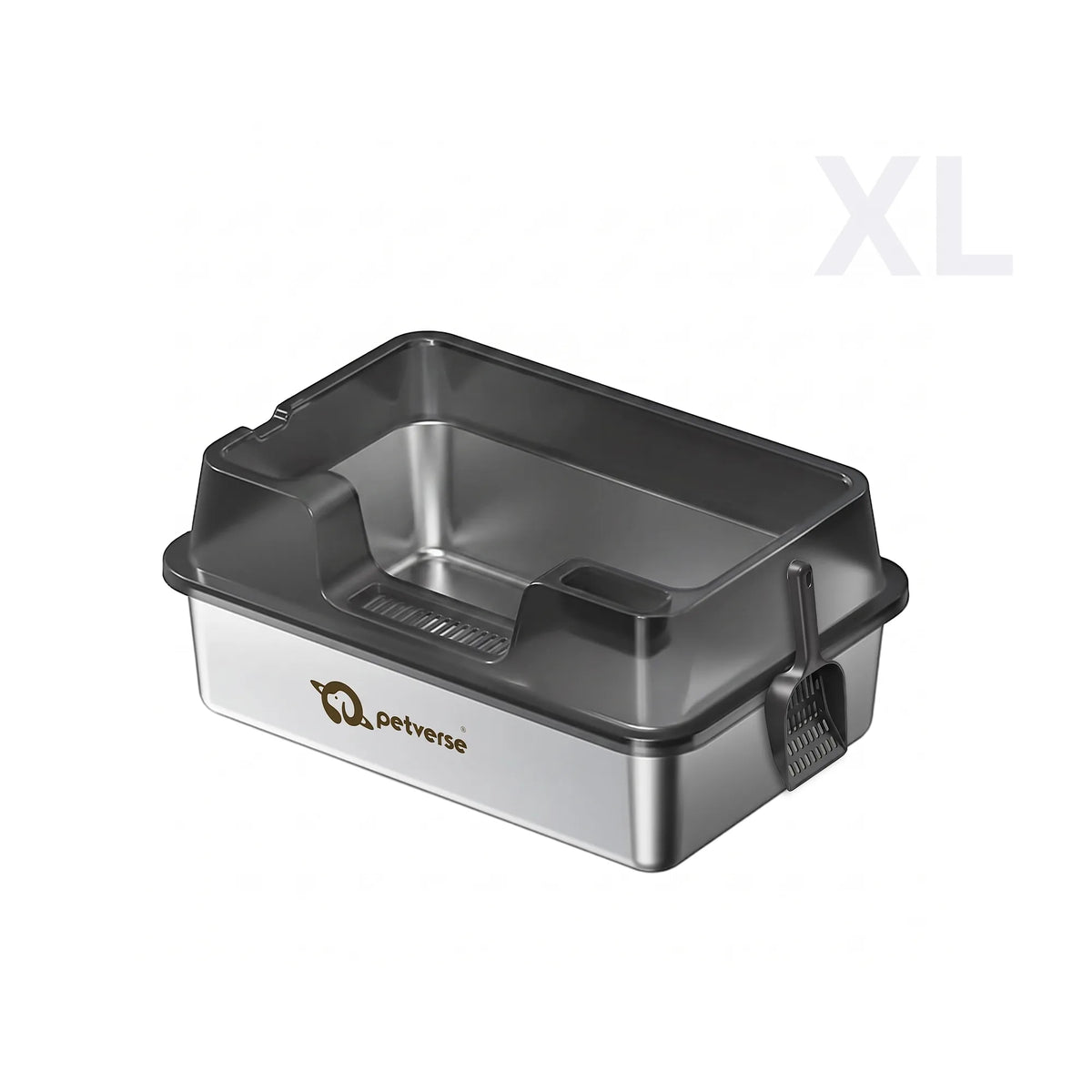Stainless Steel Cat Litter Box - Size XL – Center Opening